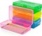 4E's Novelty 4 Pack Large Pencil Case Boxes, Pencil Boxes Bulk Classroom, Accessories Boxes for Classroom, Kids Clear Colored Pencil Case with Snap Tight Lid, School Accessories Box for Daily Use